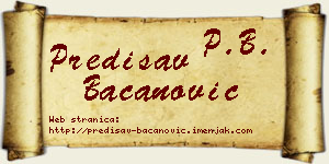 Predisav Bacanović vizit kartica